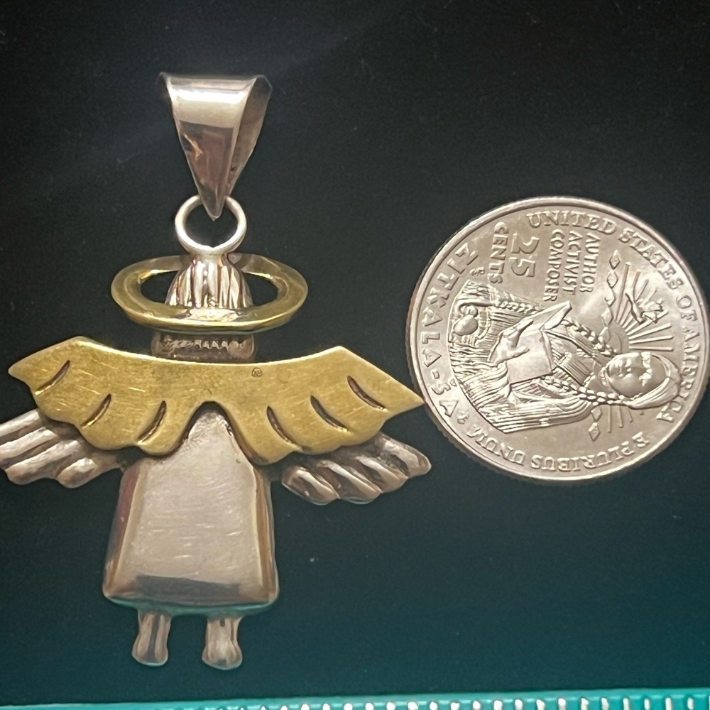 925 STERLING SILVER MEXICO ANGEL PENDANT - Picture 5 of 6